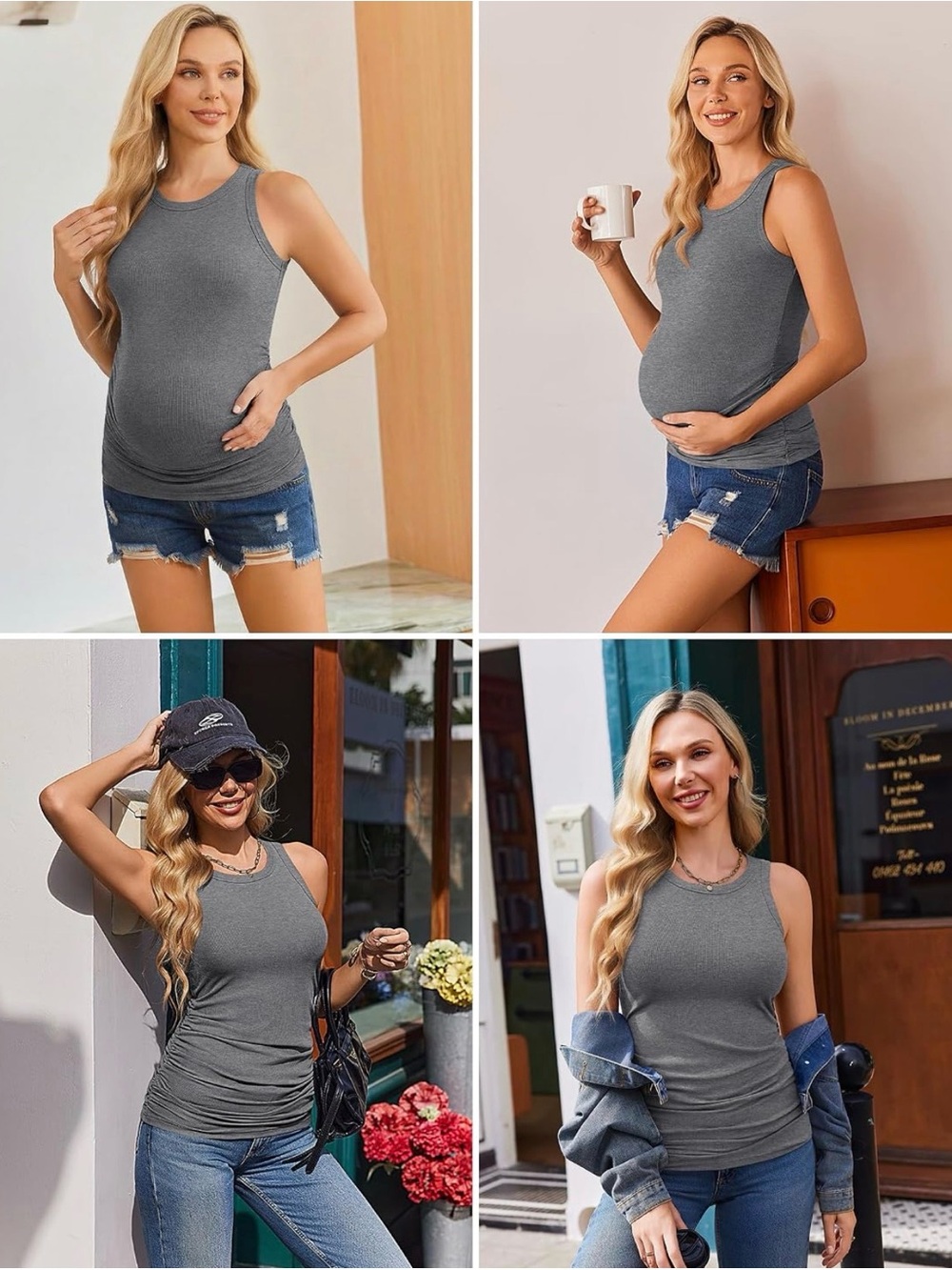 Maternity Ribbed Tank Top (3 pack NEW) - Picture 2 of 2